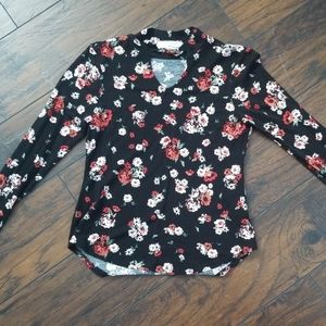 Girls Long Sleeve Floral Shirt